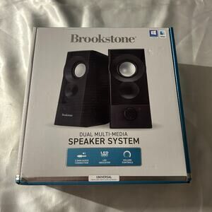 brookstone dual multi media speaker system